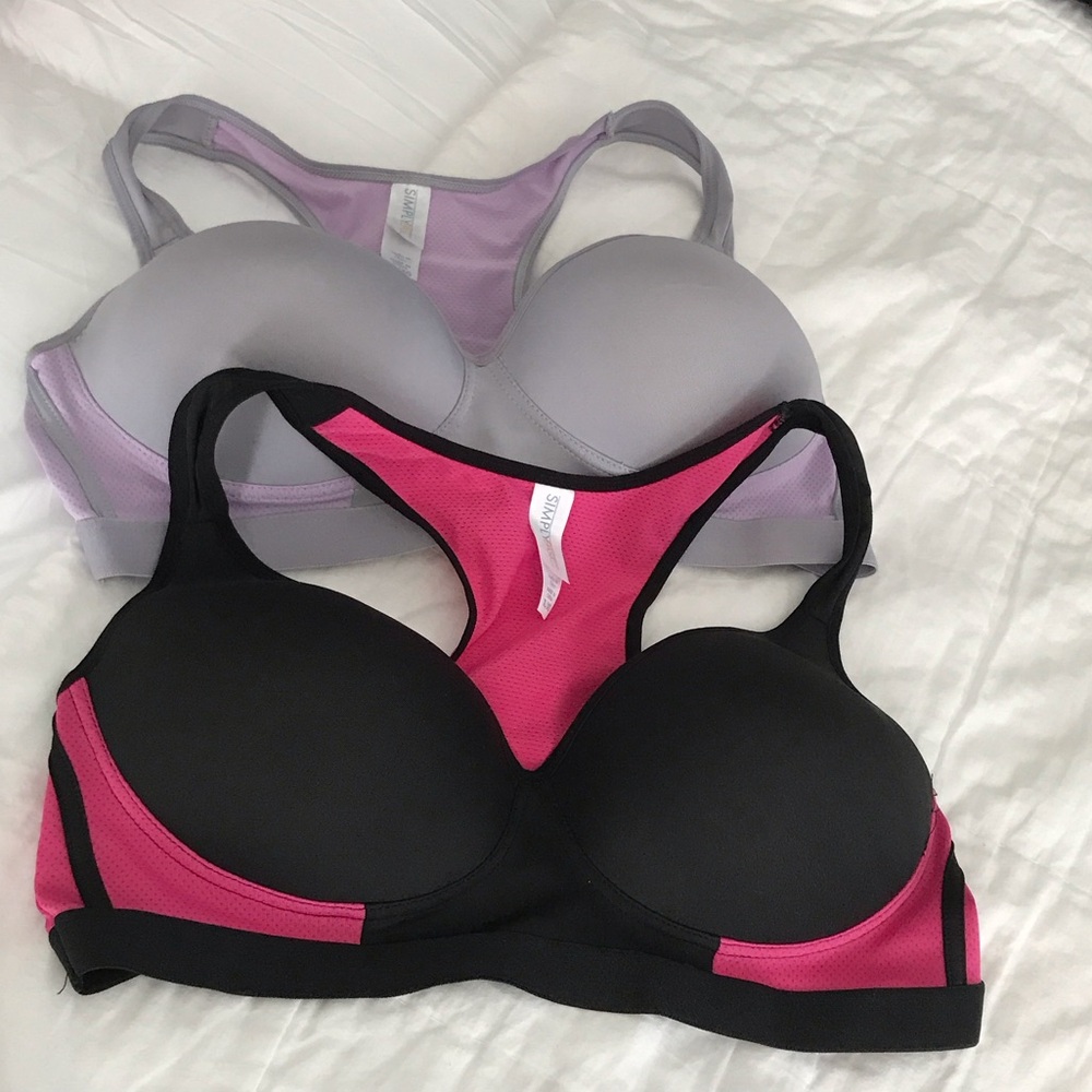 Stylish Black and Pink Sports Bra NWOT